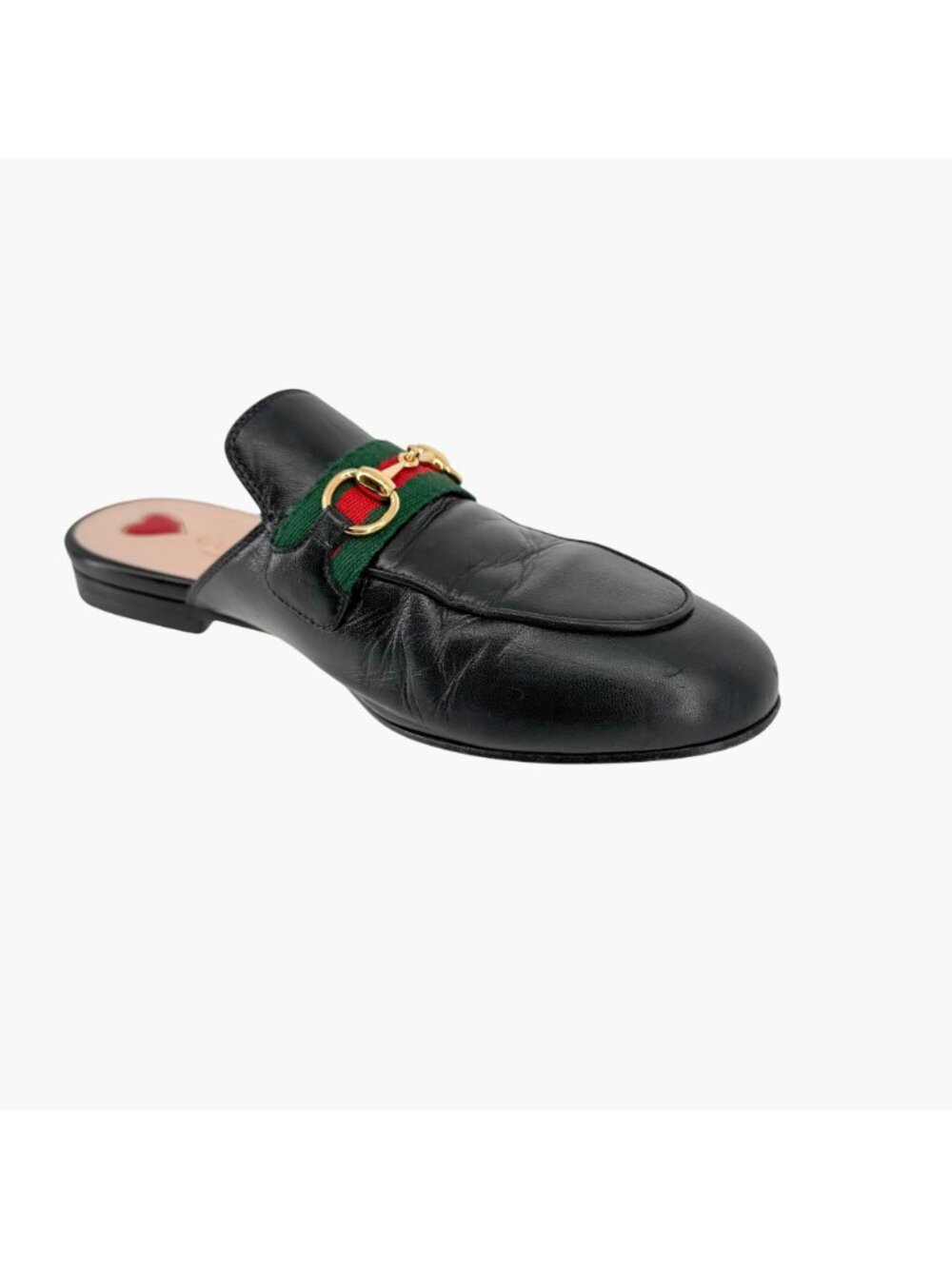 Gucci Princetown Black Leather Web Stripe Horsebit Mules Size 36.5 US 6.5 Women - Picture 12 of 15